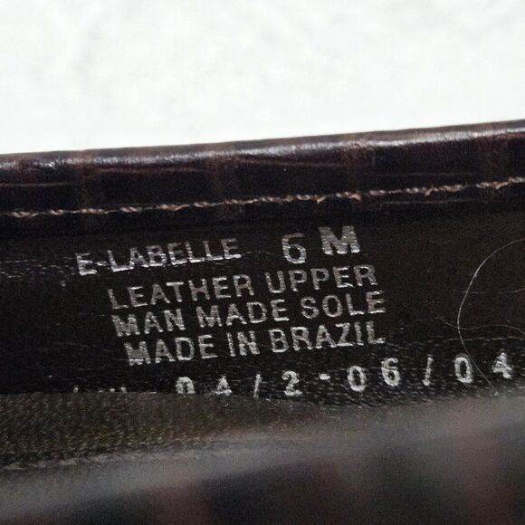 Etienne Aigner Kitten Heels Women's 6M Labelle Godiva Lizard Brown Leather VGUC - Picture 4 of 8